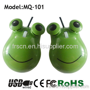 Mini Green Frog Wired Mouse Usp/ps2 Cable 